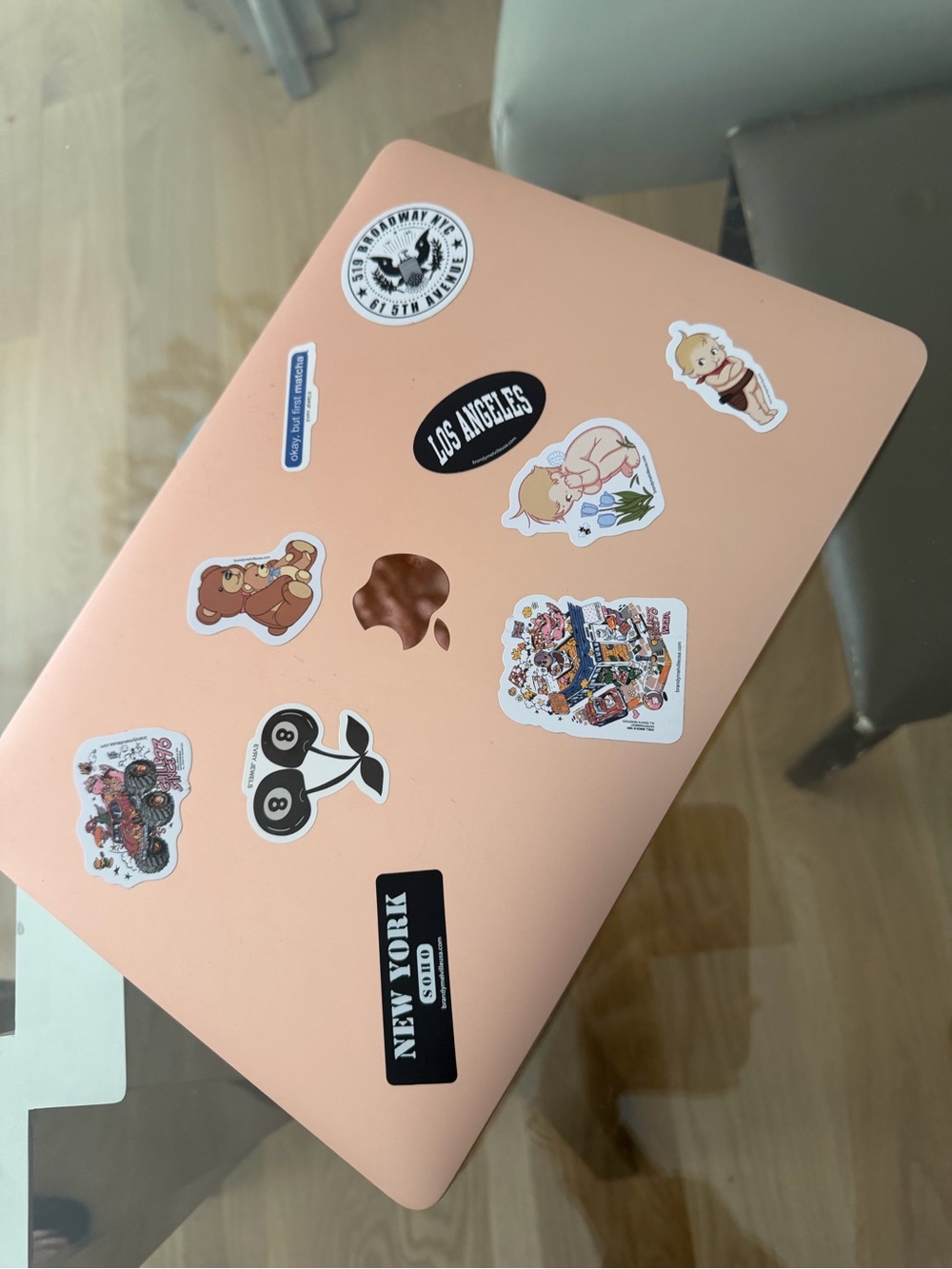 Pink Apple MacBook (stickers are removable)